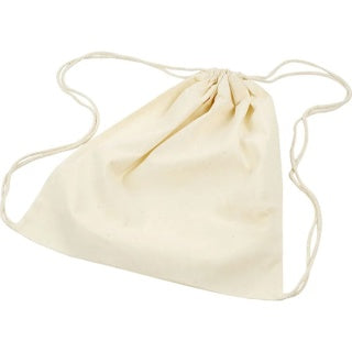 CREATIV COMPANY Stoffbeutel 3 Stück mit Kordelzug 100% Baumwolle 37 x 41 cm natur