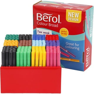 BEROL Filzstifte Colour Broad 37285 288 Stück Rundspitze 1-1.7 mm farbig sortiert