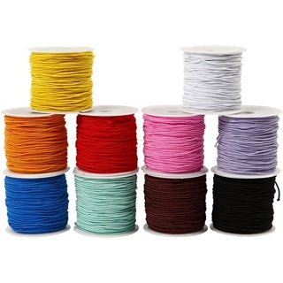 CREATIV COMPANY Gummiband 10 Rollen 1 mm x 250 m farbig sortiert