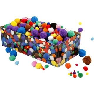 CREATIV COMPANY Pompons 720 Stück Ø 5 - 40 mm farbig sortiert
