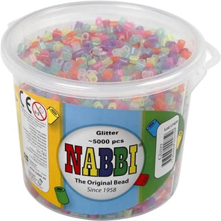 NABBI Bügelperlen Glitter 75242 5000 Stück farbig sortiert