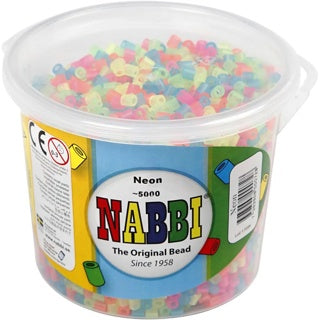 NABBI Bügelperlen Neon 75252 5000 Stück farbig sortiert
