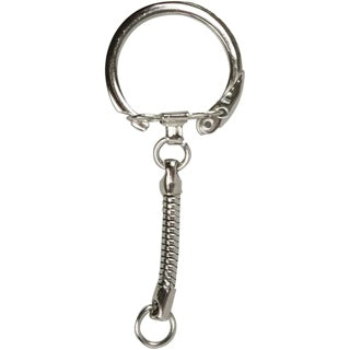 CREATIV COMPANY Schlüsselanhänger 25 Stück mit Kette Ø 2.3 x 6 cm silber