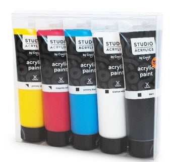 CREALL Acrylfarbe 5 Stück à 120 ml farbig sortiert