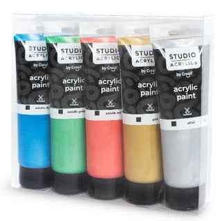 CREALL Acrylfarbe Metallics 5 Stück à 120 ml farbig sortiert