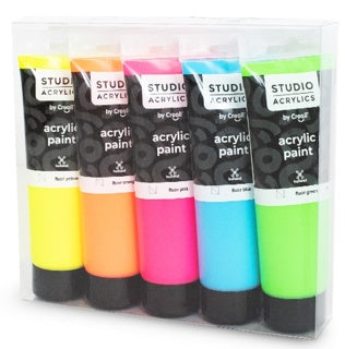 CREALL Acrylfarbe Fluor 5 Stück à 120 ml farbig sortiert