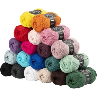 CREATIV COMPANY Baumwollgarn 20 Stück à 50 g Nr. 8/4 170 lfm farbig sortiert