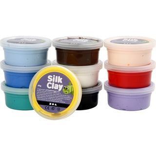 SILK CLAY Modelliermasse Basic 1 10x 40 g mehrere Farben