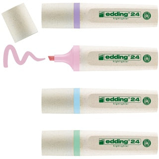 EDDING Textmarker EcoLine 24 4 Stück mit Keilspitze 2-5mm sortiert