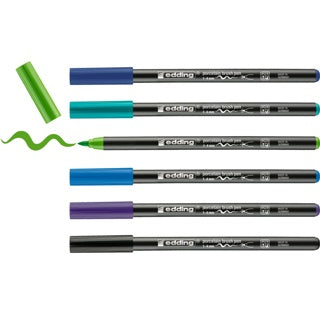 EDDING Porzellanstift cool 4200 6 Stück Pinselspitze 1-4 mm farbig sortiert