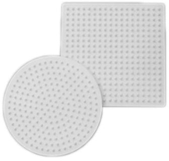 NABBI Legeplatte 2 Stück Kreis und Quadrat 9 cm weiß