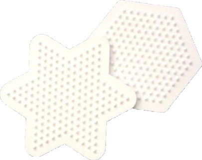 NABBI Legeplatte 2 Stück Stern und Hexagon 9 cm weiß