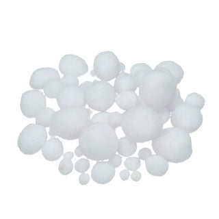 EFCO Pompons 75 Stück verschiedene Größen (7-25 mm) weiß
