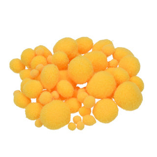 EFCO Pompons 75 Stück verschiedene Größen (7-25 mm) gelb
