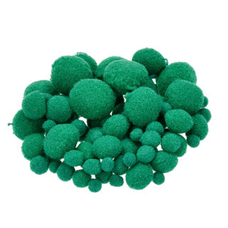 EFCO Pompons 75 Stück verschiedene Größen (7-25 mm) grün