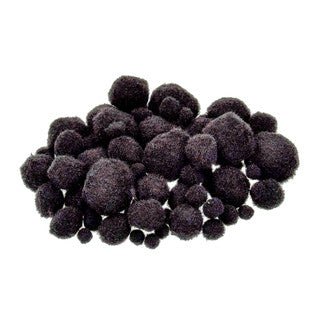 Pompons 75 Stück 7 - 25 mm schwarz sortiert