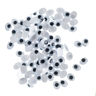 EFCO Wackelaugen 100 Stück oval 10 x 8 mm weiß-schwarz