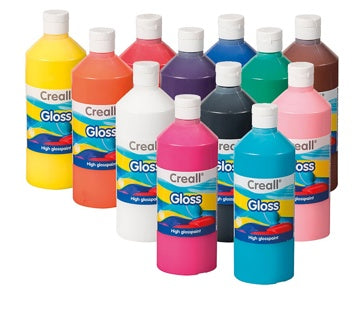 CREALL Glanzfarbe Gloss 12 Stück à 500 ml farbig sortiert