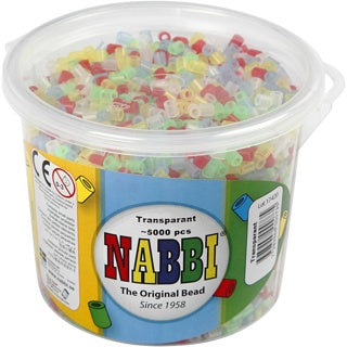 NABBI Bügelperlen 5.000 Stück 5 x 5 mm Ø 2.5 mm Transparentmix