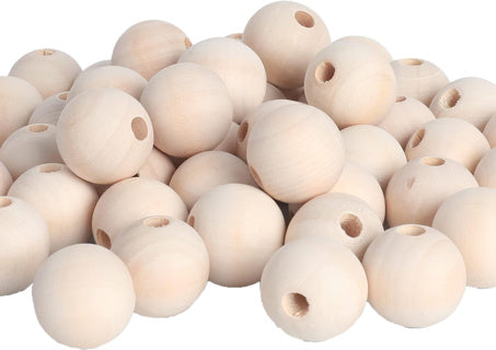 EFCO Rohholzkugeln 50 Stück 6 mm gebohrt 25 mm natur