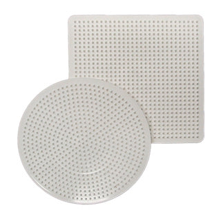NABBI Legeplatte 2 Stück Kreis und Quadrat 15 cm weiß