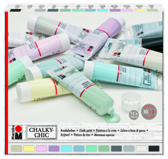 MARABU Kreidefarben Chalky-Chic 12x 100 ml farbig sortiert