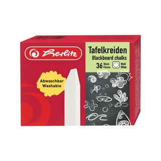 HERLITZ Tafelkreide in Faltschachtel 36 Stück weiß