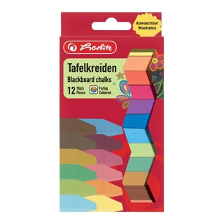 HERLITZ Tafelkreide in Hängepackung 12 Stück farbig sortiert