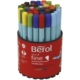 BEROL Faserstifte Colour Fine 37230 42 Stück Rundspitze 0.3-0.7 mm farbig sortiert