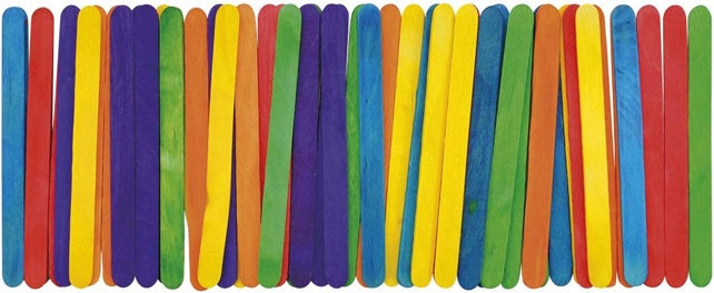 EDUPLAY Bastelhölzer klein 50 Stück bunt