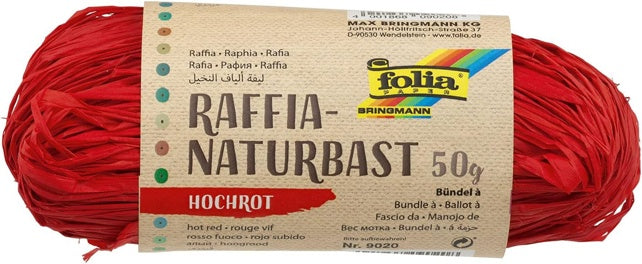 FOLIA Raffia-Naturbast 1 Bündel 50 g 0.5 mm hochrot