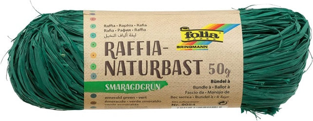 FOLIA Raffia-Naturbast 1 Bündel 50 g 0.5 mm smaragdgrün