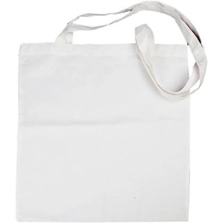 CREATIV COMPANY Stofftasche mit langem Henkel Baumwolle 130 g 38 x 42 cm weiß