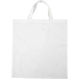 CREATIV COMPANY Stofftasche mit kurzem Henkel Baumwolle 130 g 38 x 42 cm weiß