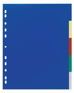 DURABLE Register 6737 A4+ 5-teilig blanko mit Deckblatt PP 12 µm mehrfarbig