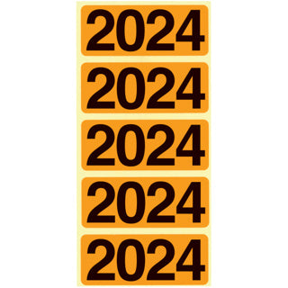 BENE Jahresschild 92024 100 Stück „2024“ selbstklebend 48 x 19 mm orange