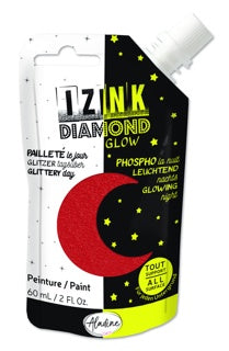 IZINK Glitzerfarbe Diamond Glow 60 ml rot