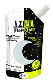 IZINK Glitzerfarbe Diamond Glow 60 ml silber