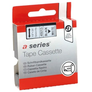 A-SERIES Schriftband für DYMO 45013 12 mm x 7 m schwarz auf weiß