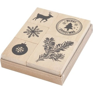 CREATIV COMPANY Dekostempel 5 Stück mit Weihnachtsmotiven 3 Größen