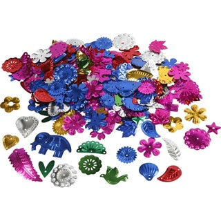 CREATIV COMPANY Pailetten 400 g verschiedene Motive 15 - 45 mm farbig sortiert
