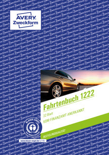 AVERY ZWECKFORM Fahrtenbuch für PKW 1222 32 Blatt A5 ohne Durchschlag