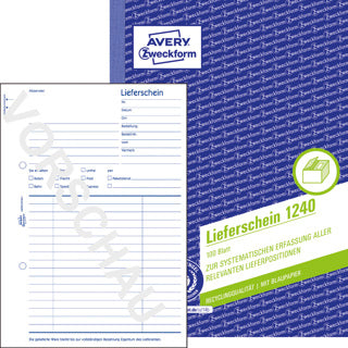 AVERY ZWECKFORM Lieferschein 1240 100 Blatt A5 mit Blaupapier