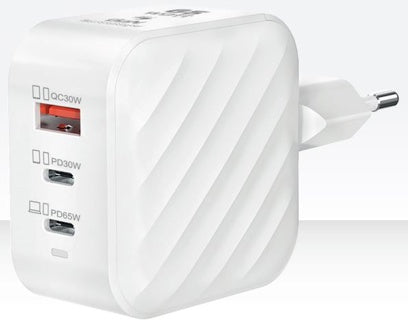 NABO USB Triple Charger PD 65 1x USB-A und 2x USB-C weiß