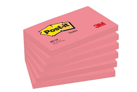 POST-IT® Haftnotizen 655-PNK 6 Blöcke à 100 Blatt 76 x 127 mm pink