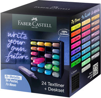 FABER-CASTELL Textmarker TL46 Neon-. Pastell- und Metallicfarben 24 ST Keilspitze 1-5 mm sortiert