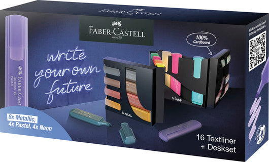 FABER-CASTELL Textmarker TL46 Neon-. Pastell- und Metallicfarben 16 ST Keilspitze 1-5 mm sortiert