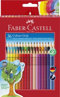 FABER-CASTELL Buntstifte Colour Grip 36 Stück im Kartonetui sortiert