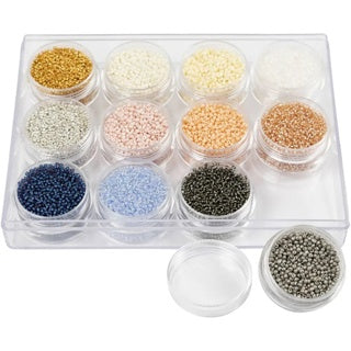CREATIV COMPANY Rocailleperlen 12 x 15 g Größe 15/0 Ø 1.7 mm farbig sortiert
