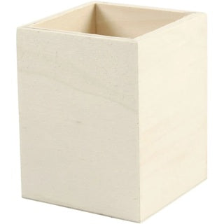 CREATIV COMPANY Stifthalter aus Holz 7.5 x 9.5 x 7.5 cm natur